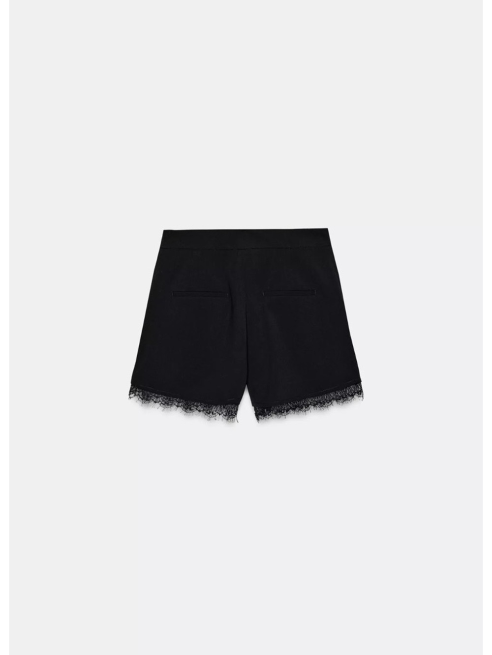 Zara Black High-Waist Lace-Trim Shorts